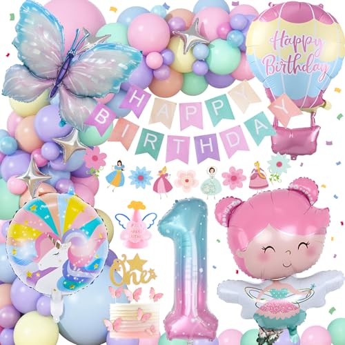 SIMSPEAR Einhorn Deko 1 Jahre Kindergeburtstag, 1 Jahr Geburtstagsdeko Mädchen, Einhorn Party Deko für Geburtstags Pastell Luftballons Girlande, Folienballon 1 und Schmetterling Deko SIMSPEAR Einhorn Deko 1 Jahre Kindergeburtstag, 1 Jahr Geburtstagsdeko Mädchen, Einhorn Party Deko für Geburtstags Pastell Luftballons Girlande, Folienballon 1 und Schmetterling Deko von SIMSPEAR