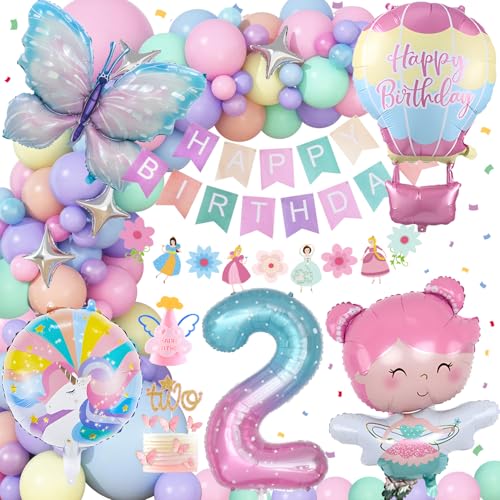 SIMSPEAR Einhorn Geburtstagsdeko 2 Jahre Mädchen, Schmetterlingsballon 2 Jahr Geburtstagsdeko, Einhorn Party Deko für Geburtstags Pastell Luftballons Girlande, Folienballon 2 und Schmetterling Deko SIMSPEAR Einhorn Geburtstagsdeko 2 Jahre Mädchen, Schmetterlingsballon 2 Jahr Geburtstagsdeko, Einhorn Party Deko für Geburtstags Pastell Luftballons Girlande, Folienballon 2 und Schmetterling Deko von SIMSPEAR