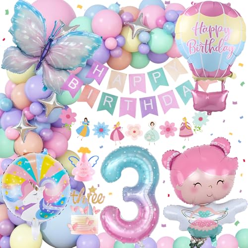 SIMSPEAR Einhorn Geburtstagsdeko 3 Jahre Mädchen, Schmetterlingsballon 3 Jahr Geburtstagsdeko, Einhorn Party Deko für Geburtstags Pastell Luftballons Girlande, Folienballon 3 und Schmetterling Deko SIMSPEAR Einhorn Geburtstagsdeko 3 Jahre Mädchen, Schmetterlingsballon 3 Jahr Geburtstagsdeko, Einhorn Party Deko für Geburtstags Pastell Luftballons Girlande, Folienballon 3 und Schmetterling Deko von SIMSPEAR