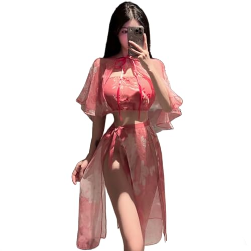 SINGUYUN Sexy Cosplay-Dessous, chinesische klassische Kleider für Damen, Anime-Dienstmädchenkleid, Halloween, Cosplay, Katze, Ägyptisch (222 Pink) von SINGUYUN