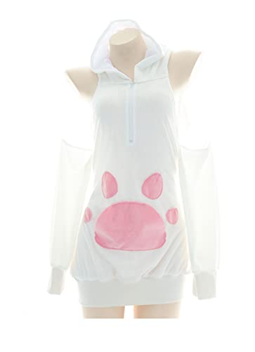 SINROYEE Damen Bunny Girl Kostüm Homewear Body mit Rock Sexy Anime Cosplay Dessous (Weiß) von SINROYEE