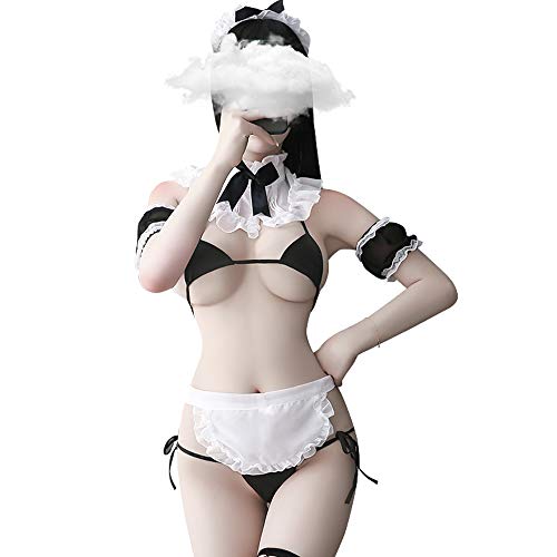 SINROYEE Französisches Dienstmädchen-Kostüm für Frauen, Dienstmädchen-Outfit, Anime-Cosplay-Kostüm, sexy Dessous für Cosplay - - EinheitsgröÃŸe von SINROYEE