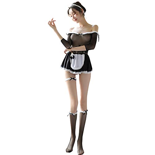 Sexy Dienstmädchen-Kostüm-BHs für Frauen, sexy Cosplay-Outfits, Höschensets für Frauen, schönes Dienstmädchen-Outfit, japanisch (7500) von SINROYEE