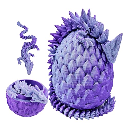 SINSEN 3D Gedrucktes Drachenei Beweglicher Drache Dracheneier mit Drachen im Inneren Drachenei Spielzeug Kristalldrachenspielzeug Drachenspielzeug für Kinder, Jungen und Mädchen von SINSEN