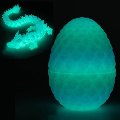 SINSEN 3D Gedrucktes Drachenei Beweglicher Drache Dracheneier mit Drachen im Inneren Drachenei Spielzeug Kristalldrachenspielzeug Drachenspielzeug für Kinder, Jungen und Mädchen SINSEN 3D Gedrucktes Drachenei Beweglicher Drache Dracheneier mit Drachen im Inneren Drachenei Spielzeug Kristalldrachenspielzeug Drachenspielzeug für Kinder, Jungen und Mädchen von SINSEN