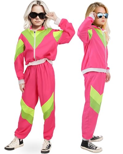 SINSEN 80er 90er Jahre Outfit Kostüm für Kinder 80er 90er Trainingsanzug Jacke Hose Anzug Retro Hip Hop Overall Kostüm für Jungen und Mädchen Disco Trainingsanzug Outfit SINSEN 80er 90er Jahre Outfit Kostüm für Kinder 80er 90er Trainingsanzug Jacke Hose Anzug Retro Hip Hop Overall Kostüm für Jungen und Mädchen Disco Trainingsanzug Outfit von SINSEN