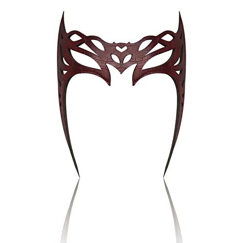 SINSEN Scarlet Witch Crown Kopfbedeckung Wanda Maximoff Kostüm Requisiten Halloween Cosplay Maske für Party Maskerade Zubehör (Leather 02) von SINSEN