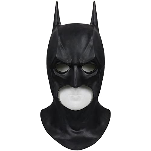 SINSEN Fledermaus Maske Superheld Schwarze Fledermaus Latexmaske Anziehkostüm Requisiten Halloween Cosplay Maske Zubehör für Erwachsene Kinder (Einheitsgröße, Latex-Stil 1) von SINSEN