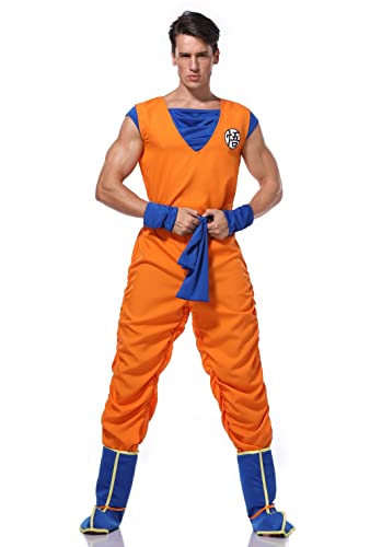 SINSEN Goku Kostüm für Kinder Erwachsene Dragon Ball Cosplay Anime Pretend Play Japanisches Kostüm Halloween Outfit für Jungen Männer von SINSEN