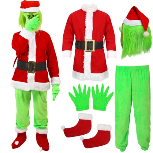 SINSEN Grinch Kostüm für Kinder Jungen Grünes großes Monster Kostüm Weihnachtspelzanzug Weihnachtsmann Outfits Weihnachts Cosplay Kostüm SINSEN Grinch Kostüm für Kinder Jungen Grünes großes Monster Kostüm Weihnachtspelzanzug Weihnachtsmann Outfits Weihnachts Cosplay Kostüm von SINSEN