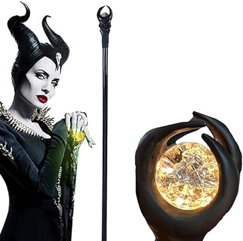 SINSEN Halloween LED Licht Maleficent Zauberstäbe Zauberer Zepter Zauberstab Cosplay Maleficent Stab Glühender grüner Lichtstab Halloween Cosplay Requisiten SINSEN Halloween LED Licht Maleficent Zauberstäbe Zauberer Zepter Zauberstab Cosplay Maleficent Stab Glühender grüner Lichtstab Halloween Cosplay Requisiten von SINSEN