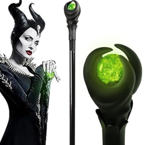 SINSEN Halloween LED Licht Maleficent Zauberstäbe Zauberer Zepter Zauberstab Cosplay Maleficent Stab Glühender grüner Lichtstab Halloween Cosplay Requisiten von SINSEN