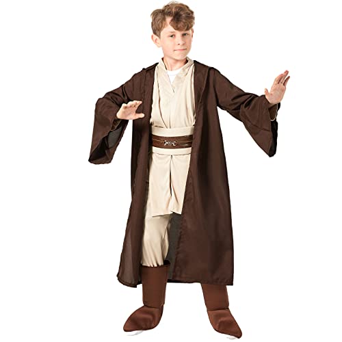 SINSEN Jedi Kostüm für Kinder Obi Wan Kenobi Kostüm Kinder Kapuzen Roben Outfit mit Gürtel komplettes Set Halloween Cosplay Kostüm SINSEN Jedi Kostüm für Kinder Obi Wan Kenobi Kostüm Kinder Kapuzen Roben Outfit mit Gürtel komplettes Set Halloween Cosplay Kostüm von SINSEN