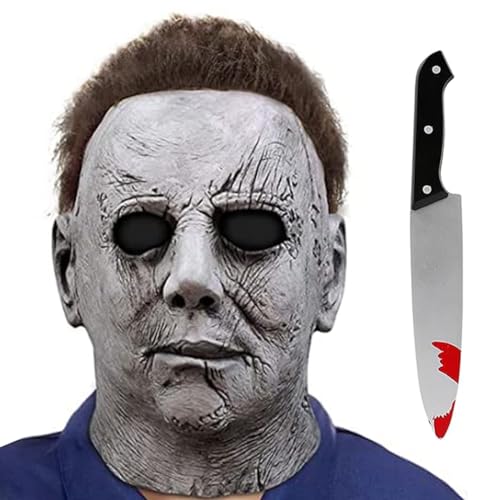 SINSEN Michael Myers Maske für Kinder Michael Myers Halbgesichtsmaske mit Elastischem Band Blutiges Messer Halloween Kosplay Kostüm Zubehör Entworfen für Jungen Mädchen SINSEN Michael Myers Maske für Kinder Michael Myers Halbgesichtsmaske mit Elastischem Band Blutiges Messer Halloween Kosplay Kostüm Zubehör Entworfen für Jungen Mädchen von SINSEN
