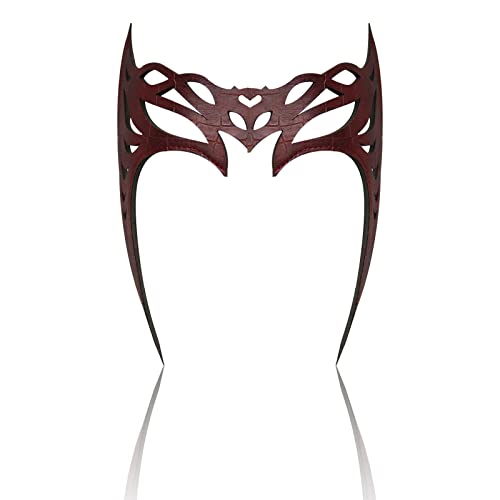SINSEN Scarlet Witch Crown Kopfbedeckung Wanda Maximoff Kostüm Requisiten Halloween Cosplay Maske für Party Maskerade Zubehör (Leder 02) von SINSEN