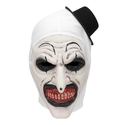 SINSEN Terrifier Art der Clown Maske Gruseliger Killer Clown Joker Maske Kostüm Zubehör Halloween Gruseliges Cosplay für Erwachsene Männer Frauen (D) von SINSEN