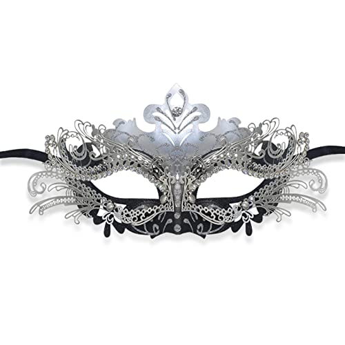 SINSEN Venezianische Maske für Männer Frauen, Luxus Maskerade Rosen Masken Mode Party PVC Maske Halloween Kostüm Maske Mardi Gra Party Karneval Augenmaske Requisiten,MJ-18428-BPS von SINSEN