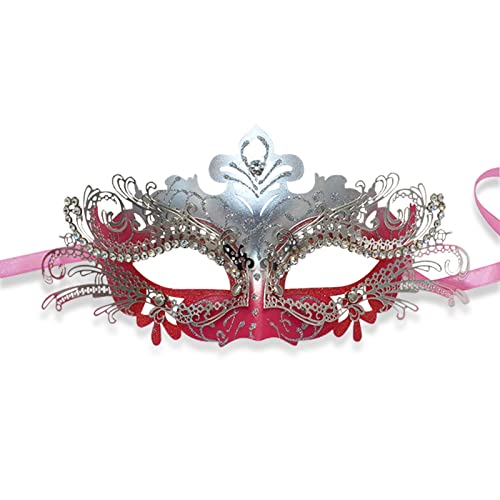 SINSEN Venezianische Maske für Männer Frauen, Luxus Maskerade Rosen Masken Mode Party PVC Maske Halloween Kostüm Maske Mardi Gra Party Karneval Augenmaske Requisiten,MJ-18428-PPS von SINSEN
