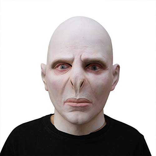 SINSEN Voldemort Maske Gruselige Dämonenmaske für Erwachsene Dark Lords Voldemort Cosplay Latexmaske Deluxe Halloween Cosplay Kostüm Prop Zubehör von SINSEN