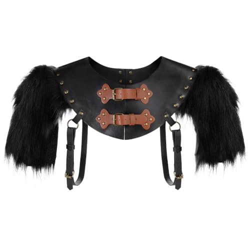 Halloween Schulterpanzer Mittelalterlich Schulterpanzerung Kunstleder Kunstfell Schulterschutz Wikinger Ritter Schulterfell Weste Verstellbar Schulterpanzer Renaissance Kostüm für Halloween Cosplay Halloween Schulterpanzer Mittelalterlich Schulterpanzerung Kunstleder Kunstfell Schulterschutz Wikinger Ritter Schulterfell Weste Verstellbar Schulterpanzer Renaissance Kostüm für Halloween Cosplay von SIQITECH