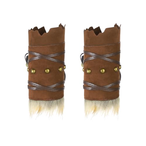 SIQITECH Halloween Armschienen 2 Stück Wikinger Armschützer Mittelalterlich Armstulpen Nietendeko Armband mit Kunstfell Armrüstung Vintage Wikingerkostüm für Halloween Party Cosplay SIQITECH Halloween Armschienen 2 Stück Wikinger Armschützer Mittelalterlich Armstulpen Nietendeko Armband mit Kunstfell Armrüstung Vintage Wikingerkostüm für Halloween Party Cosplay von SIQITECH