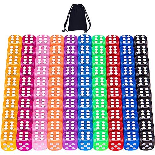 SIQUK 100 Stück Würfel 12mm Bunt Würfel 6 Seitig 10 Durchscheinende Farben Würfel Set für Tenzi Casino Würfelspiele Tischspiele SIQUK 100 Stück Würfel 12mm Bunt Würfel 6 Seitig 10 Durchscheinende Farben Würfel Set für Tenzi Casino Würfelspiele Tischspiele von SIQUK