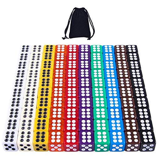 SIQUK 100 Stück Würfel Bunt 6 Seitig Würfel 12mm Würfel für Tenzi Casino Würfelspiele Tischspiele, 10 Farben SIQUK 100 Stück Würfel Bunt 6 Seitig Würfel 12mm Würfel für Tenzi Casino Würfelspiele Tischspiele, 10 Farben von SIQUK