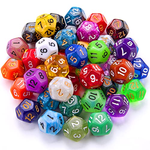 SIQUK 42 Stück Polyedrisch Würfel Set 12 Seitige Würfel Bunt Würfel Spiel D12 Würfel für DND MPG MTG Dungeons und Dragons SIQUK 42 Stück Polyedrisch Würfel Set 12 Seitige Würfel Bunt Würfel Spiel D12 Würfel für DND MPG MTG Dungeons und Dragons von SIQUK