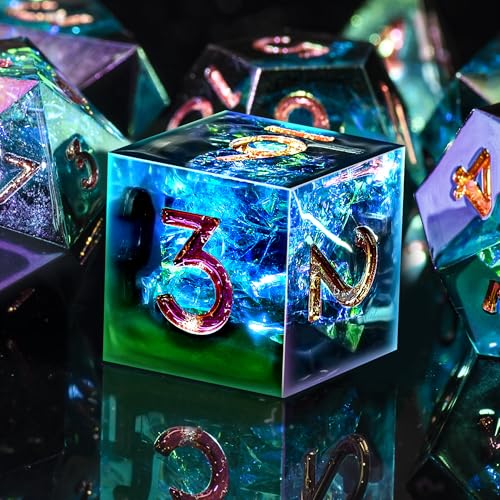 SIQUK 7 Stück DND Würfel Set Polyedrische Würfel D4 D6 D8 D10 D12 D20 D% Spielwürfel für Dungeons and Dragons D&D RPG MTG von SIQUK