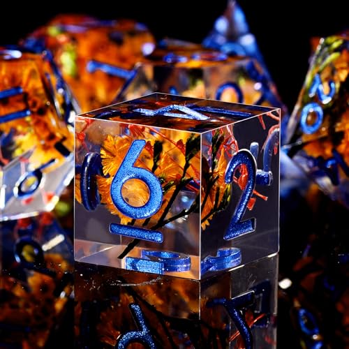 SIQUK 7 Stück Polyedrische Würfel Set 7 Polyedrische Würfel D4 D6 D8 D10 D12 D20 D% Spielwürfel für Dungeons and Dragons DND RPG MTG, Orange & Rote Glenflower SIQUK 7 Stück Polyedrische Würfel Set 7 Polyedrische Würfel D4 D6 D8 D10 D12 D20 D% Spielwürfel für Dungeons and Dragons DND RPG MTG, Orange & Rote Glenflower von SIQUK