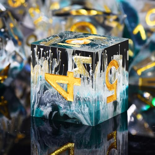 SIQUK 7 Stück Polyedrische Würfel Set 7 Polyedrische Würfel D4 D6 D8 D10 D12 D20 D% Spielwürfel für Dungeons and Dragons DND RPG MTG, Welle Grün SIQUK 7 Stück Polyedrische Würfel Set 7 Polyedrische Würfel D4 D6 D8 D10 D12 D20 D% Spielwürfel für Dungeons and Dragons DND RPG MTG, Welle Grün von SIQUK