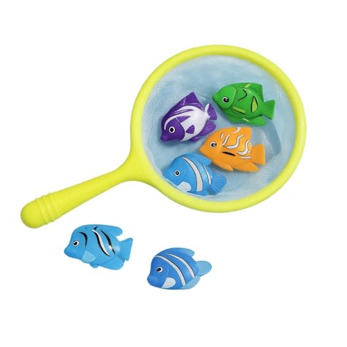 Angelspiel für Kinder mit Kescher und 6 bunten Fischen, ideal für das Bad, den Pool oder die Wasserspiele im Freien Angelspiel für Kinder mit Kescher und 6 bunten Fischen, ideal für das Bad, den Pool oder die Wasserspiele im Freien von SIROCO