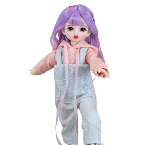 SISON BENNE 11,8 Zoll Mini Mädchen BJD Puppen 30cm Kugel Gelenkte Puppe mit Zubehör niedliche Mode Outfits, Kinder Geschenk DIY-Spielzeug (1#) von SISON BENNE