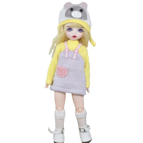 SISON BENNE 11,8 Zoll Mini Mädchen BJD Puppen 30cm Kugel Gelenkte Puppe mit Zubehör niedliche Mode Outfits, Kinder Geschenk DIY-Spielzeug (13#) von SISON BENNE
