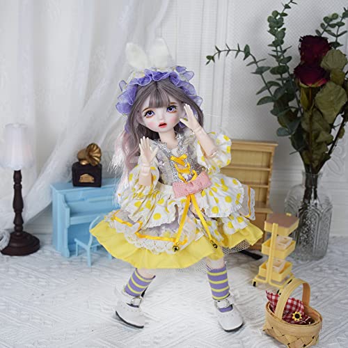 SISON BENNE 11,8 Zoll Mini Mädchen BJD Puppen 30cm Kugel Gelenkte Puppe mit Zubehör niedliche Mode Outfits, Kinder Geschenk DIY-Spielzeug (14#) von SISON BENNE