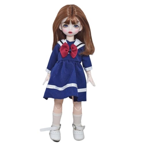 SISON BENNE 11,8 Zoll Mini Mädchen BJD Puppen 30cm Kugel Gelenkte Puppe mit Zubehör niedliche Mode Outfits, Kinder Geschenk DIY-Spielzeug (18#) von SISON BENNE