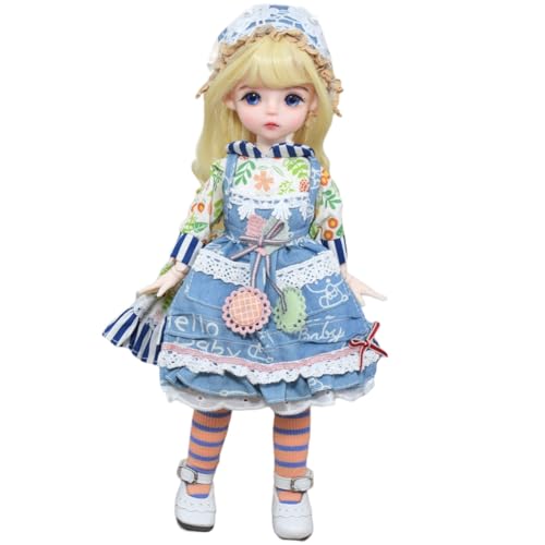 SISON BENNE 11,8 Zoll Mini Mädchen BJD Puppen 30cm Kugel Gelenkte Puppe mit Zubehör niedliche Mode Outfits, Kinder Geschenk DIY-Spielzeug (19#) von SISON BENNE