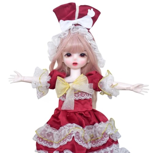 SISON BENNE 11,8 Zoll Mini Mädchen BJD Puppen 30cm Kugel Gelenkte Puppe mit Zubehör niedliche Mode Outfits, Kinder Geschenk DIY-Spielzeug (2#) von SISON BENNE