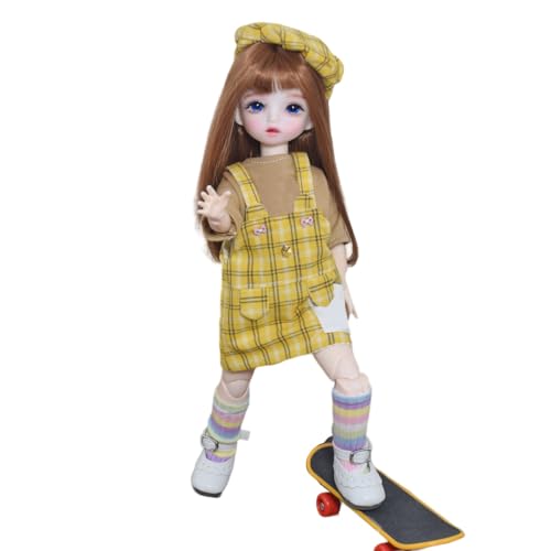 SISON BENNE 11,8 Zoll Mini Mädchen BJD Puppen 30cm Kugel Gelenkte Puppe mit Zubehör niedliche Mode Outfits, Kinder Geschenk DIY-Spielzeug (24#) von SISON BENNE