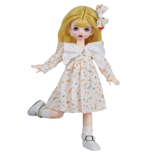 SISON BENNE 11,8 Zoll Mini Mädchen BJD Puppen 30cm Kugel Gelenkte Puppe mit Zubehör niedliche Mode Outfits, Kinder Geschenk DIY-Spielzeug (29#) von SISON BENNE