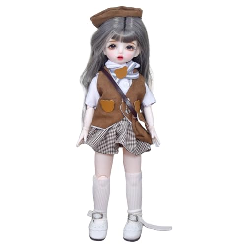 SISON BENNE 11,8 Zoll Mini Mädchen BJD Puppen 30cm Kugel Gelenkte Puppe mit Zubehör niedliche Mode Outfits, Kinder Geschenk DIY-Spielzeug (3#) von SISON BENNE