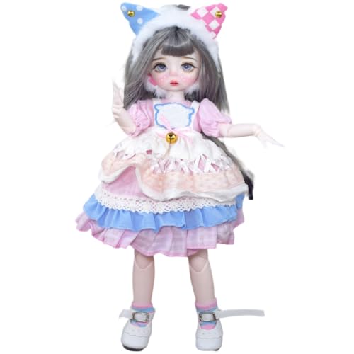 SISON BENNE 11,8 Zoll Mini Mädchen BJD Puppen 30cm Kugel Gelenkte Puppe mit Zubehör niedliche Mode Outfits, Kinder Geschenk DIY-Spielzeug (31#) von SISON BENNE