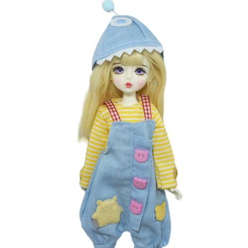 SISON BENNE 11,8 Zoll Mini Mädchen BJD Puppen 30cm Kugel Gelenkte Puppe mit Zubehör niedliche Mode Outfits, Kinder Geschenk DIY-Spielzeug (32#) von SISON BENNE