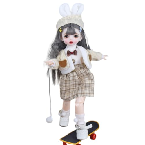 SISON BENNE 11,8 Zoll Mini Mädchen BJD Puppen 30cm Kugel Gelenkte Puppe mit Zubehör niedliche Mode Outfits, Kinder Geschenk DIY-Spielzeug (7#) von SISON BENNE