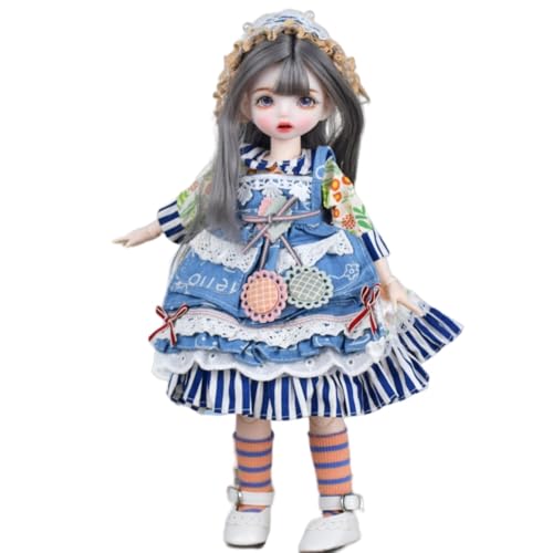 SISON BENNE 11,8 Zoll Mini Mädchen BJD Puppen 30cm Kugel Gelenkte Puppe mit Zubehör niedliche Mode Outfits, Kinder Geschenk DIY-Spielzeug (9#) von SISON BENNE