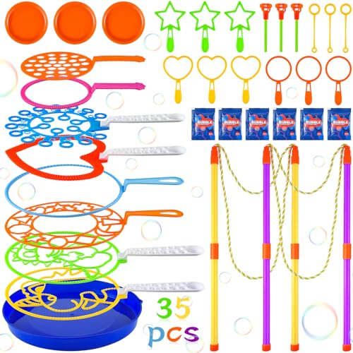 Riesenseifenblasen Seifenblasen Set Groß Stab 29 Stück +6 Seifenblasenflüssigkeit Stäbe Riesen Seifenblasen Kinder XXL Seifenblasenstab Gross Zubehör Lasso Spielzeug Seil Outdoor Sommerspiele Draußen Riesenseifenblasen Seifenblasen Set Groß Stab 29 Stück +6 Seifenblasenflüssigkeit Stäbe Riesen Seifenblasen Kinder XXL Seifenblasenstab Gross Zubehör Lasso Spielzeug Seil Outdoor Sommerspiele Draußen von SIUHEN