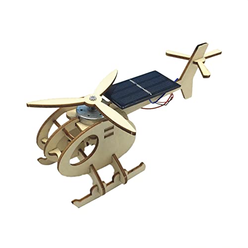 SIUKE 3D Assemble Solar Energy Powered Helicopter,3D Assemble Solar Energy Powered Helikopter Holz Puzzle Flugzeug Holz Modellbausatz DIY Craft Kit Kreative Lehrmittel Spielzeug Geschenk für Jungen M von SIUKE