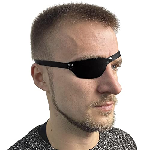 Vintage Single Eye Patch - Retro PU Leder Augenmaske - Mode Neuheit Augenabdeckung - Mittelalter Steampunk Retro Leder Maske - für Erwachsene Halloween Cosplay Kostüm Zubehör (rechts) von SIULAS