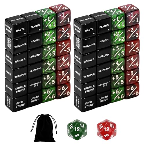 SIXPOINTS 50-teiliges MTG-Würfelzähler plus ein Lebenszähler-Würfel, 6-seitiges und D20-Würfel-Set für Magic The Gathering, MTG, TCG, Kartenspiel-Zubehör SIXPOINTS 50-teiliges MTG-Würfelzähler plus ein Lebenszähler-Würfel, 6-seitiges und D20-Würfel-Set für Magic The Gathering, MTG, TCG, Kartenspiel-Zubehör von SIXPOINTS