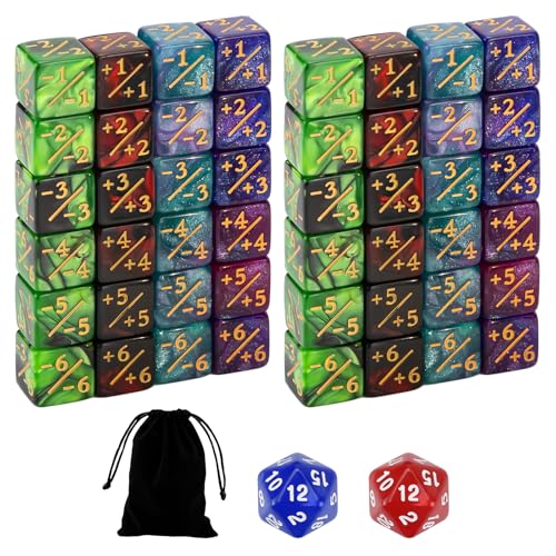 SIXPOINTS MTG Würfelzähler, 6-seitig, für Magic The Gathering, MTG, TCG, Kartenspiele, Zubehör, 4 Farben, 50 Stück SIXPOINTS MTG Würfelzähler, 6-seitig, für Magic The Gathering, MTG, TCG, Kartenspiele, Zubehör, 4 Farben, 50 Stück von SIXPOINTS